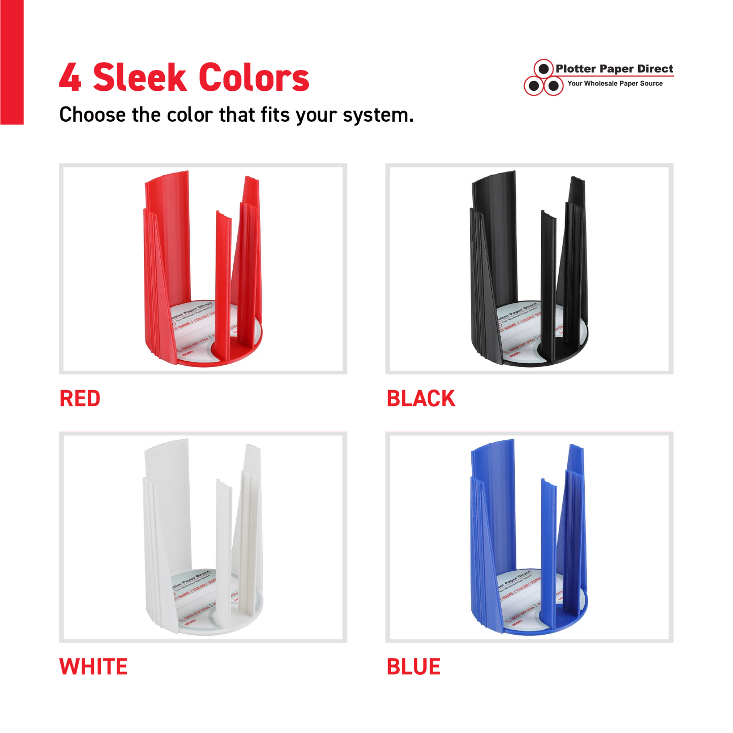 White Bench Organizer for 2" & 3" Core Media Roll Lids – Durable & Space-Saving